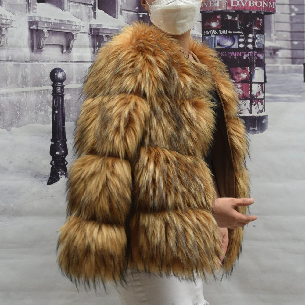 HOOOFUR Faux Fur Coat Women's Jacket