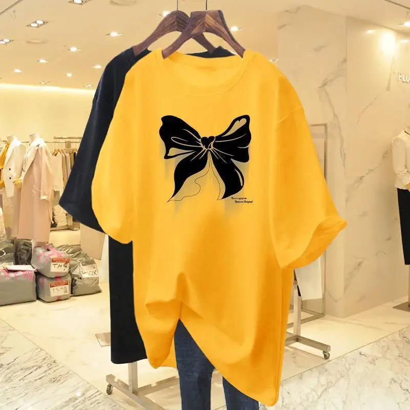 Cotton Loose Round Neck New European Oversized Fashion Tops