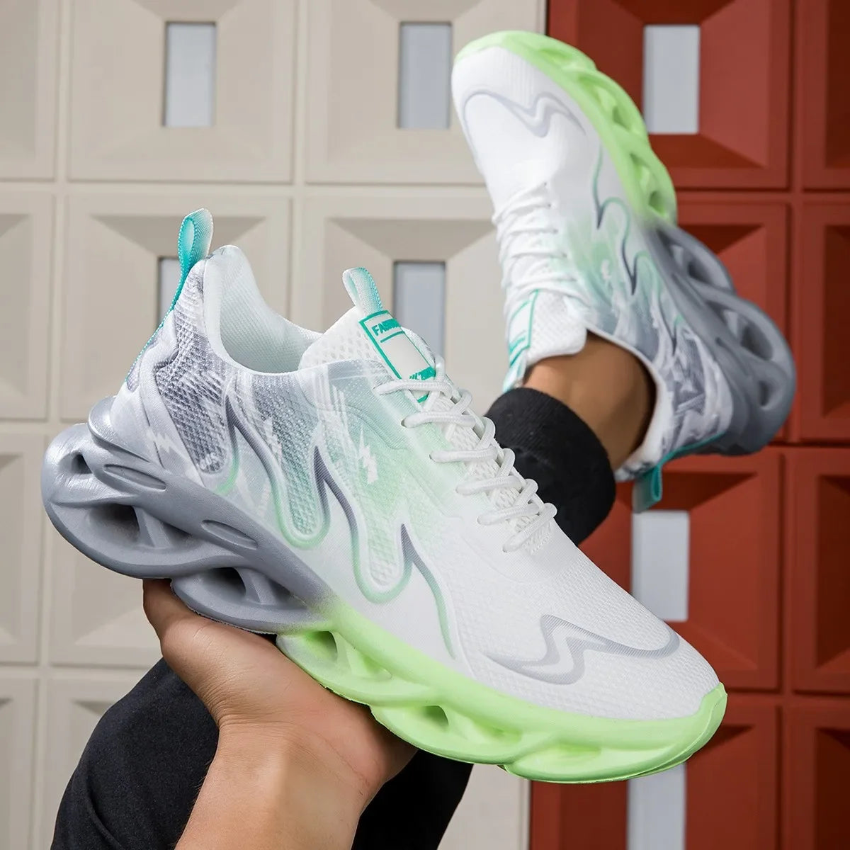 Couple Running Shoes Men Women Lightweight Mesh Breathable Comfortable Flat Soft Tennis Shoes