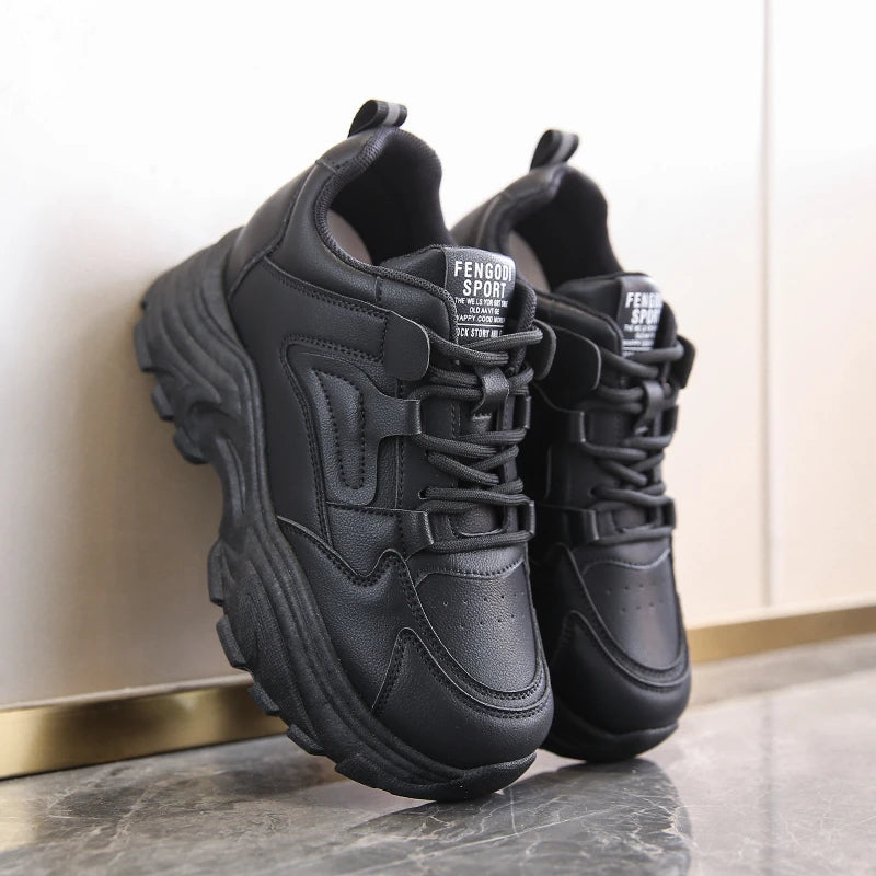 Women's Sneakers Lace-Up Thick Bottom Vulcanize Shoes