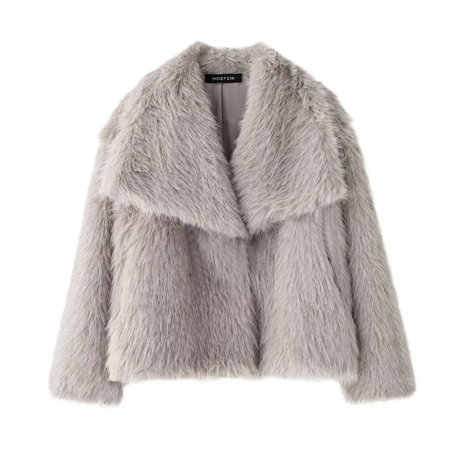Women Fashion Cropped Fur Jacket Coat