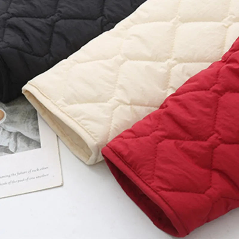 Simple Raglan Padded Coat Thermal Quilted Jacket