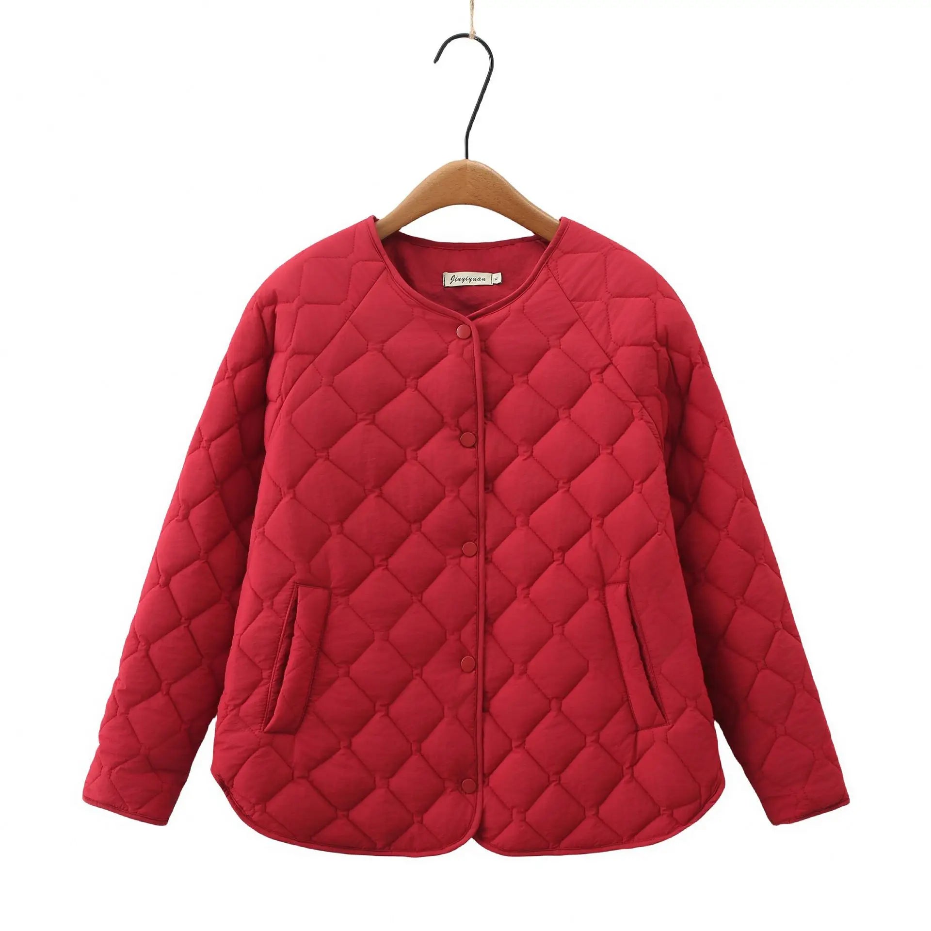 Simple Raglan Padded Coat Thermal Quilted Jacket