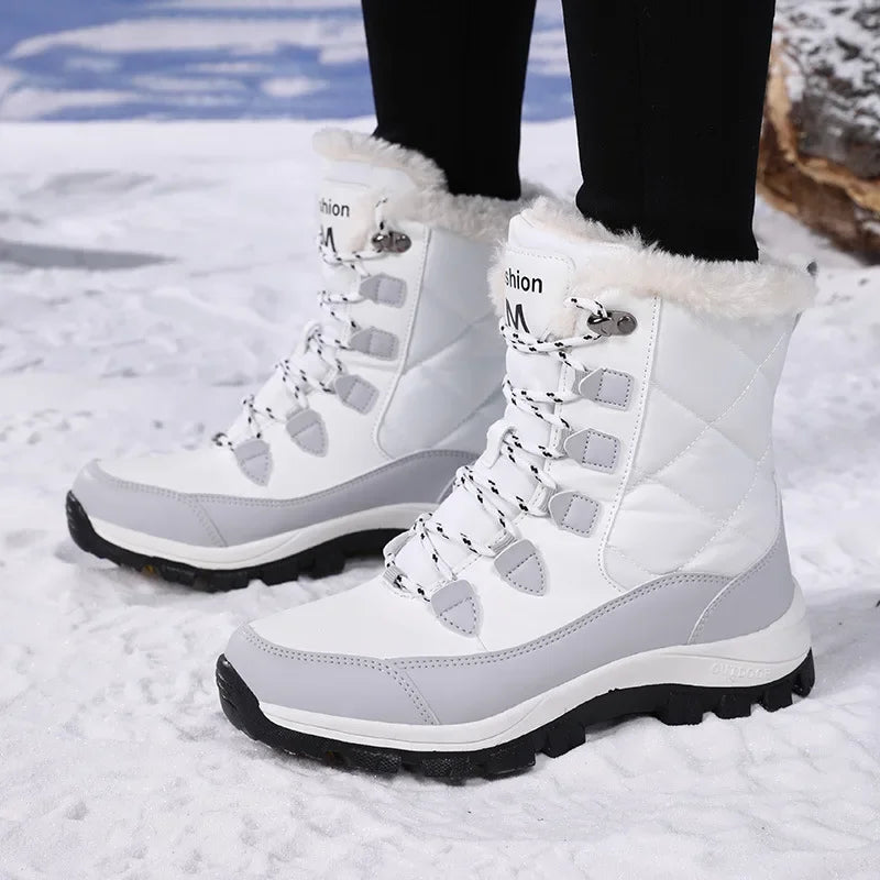 Winter Thickened Mid-Calf Fleece Lined Snow Boots