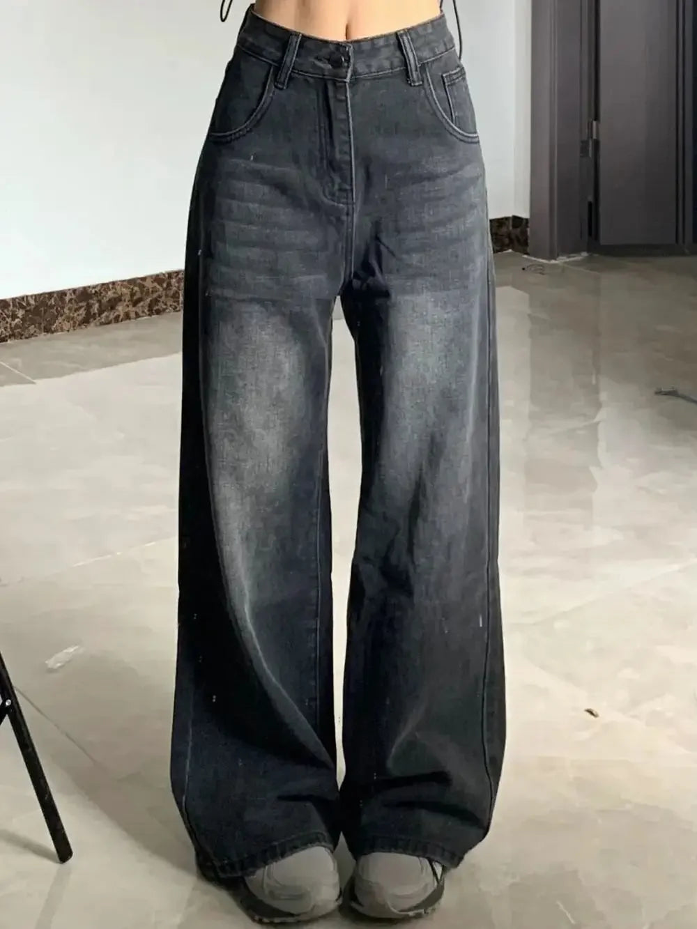 Pear-shaped Loose-fit Straight-leg Bell Bottoms Trousers