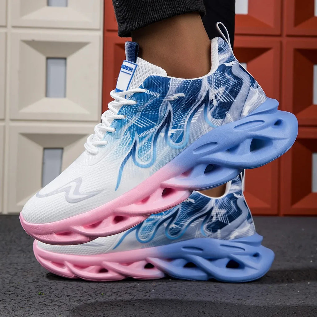 Couple Running Shoes Men Women Lightweight Mesh Breathable Comfortable Flat Soft Tennis Shoes