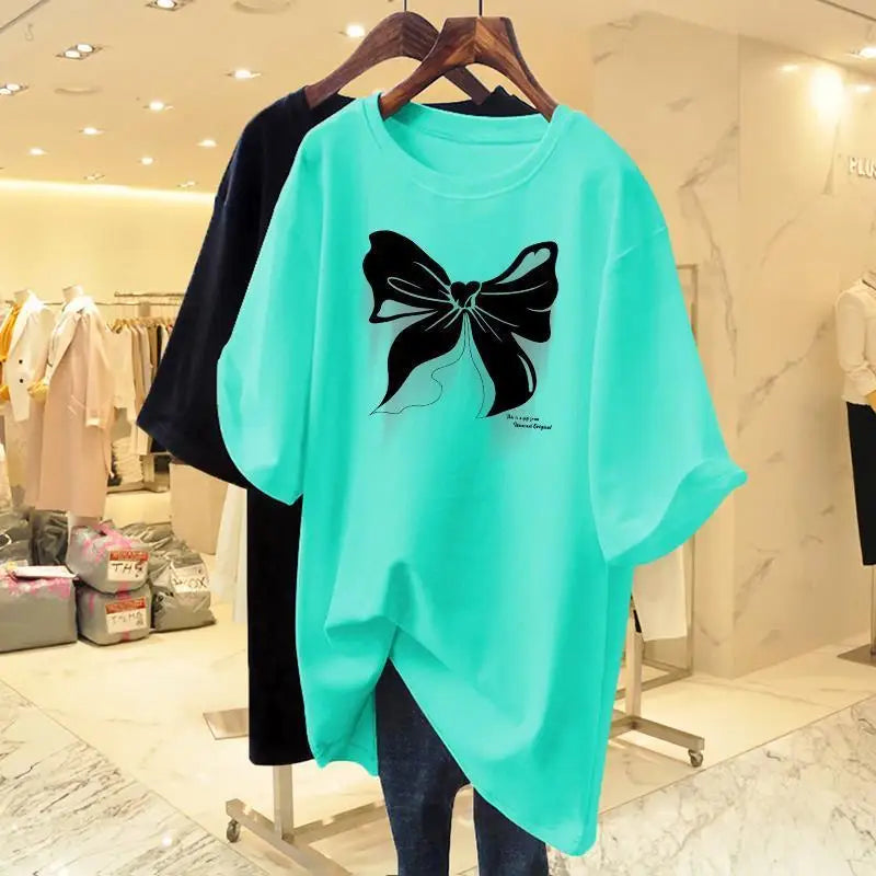 Cotton Loose Round Neck New European Oversized Fashion Tops