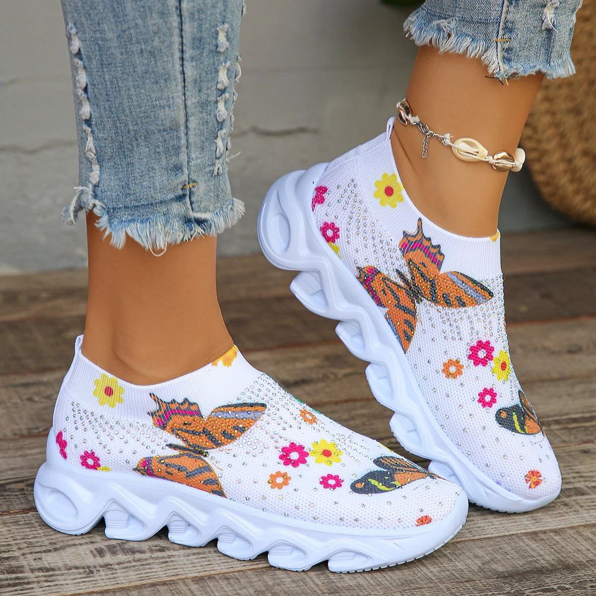 Breathable Air Mesh Casual Shoes Women Light Weight Walking Sports Flats