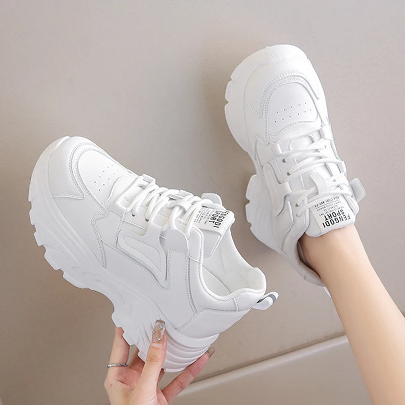 Women's Sneakers Lace-Up Thick Bottom Vulcanize Shoes