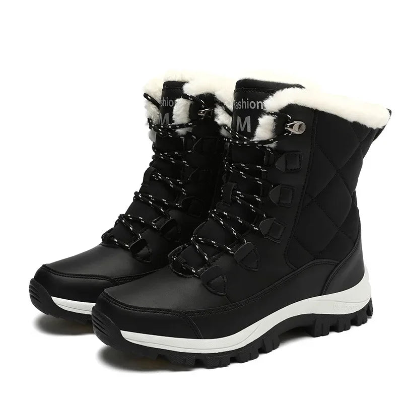 Winter Thickened Mid-Calf Fleece Lined Snow Boots