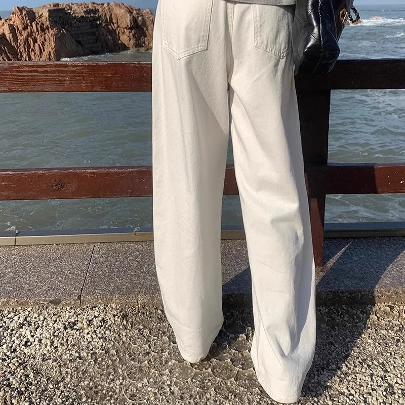 Loose White Wide Leg Jeans