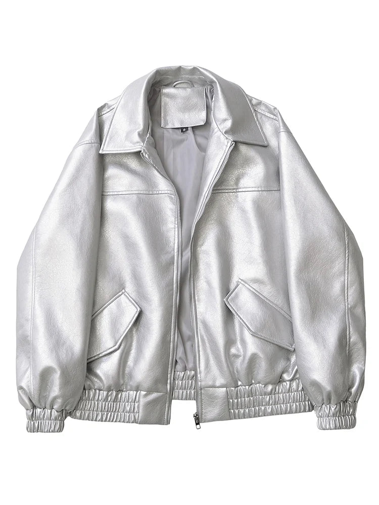 Women Zipper Vintage  Coat