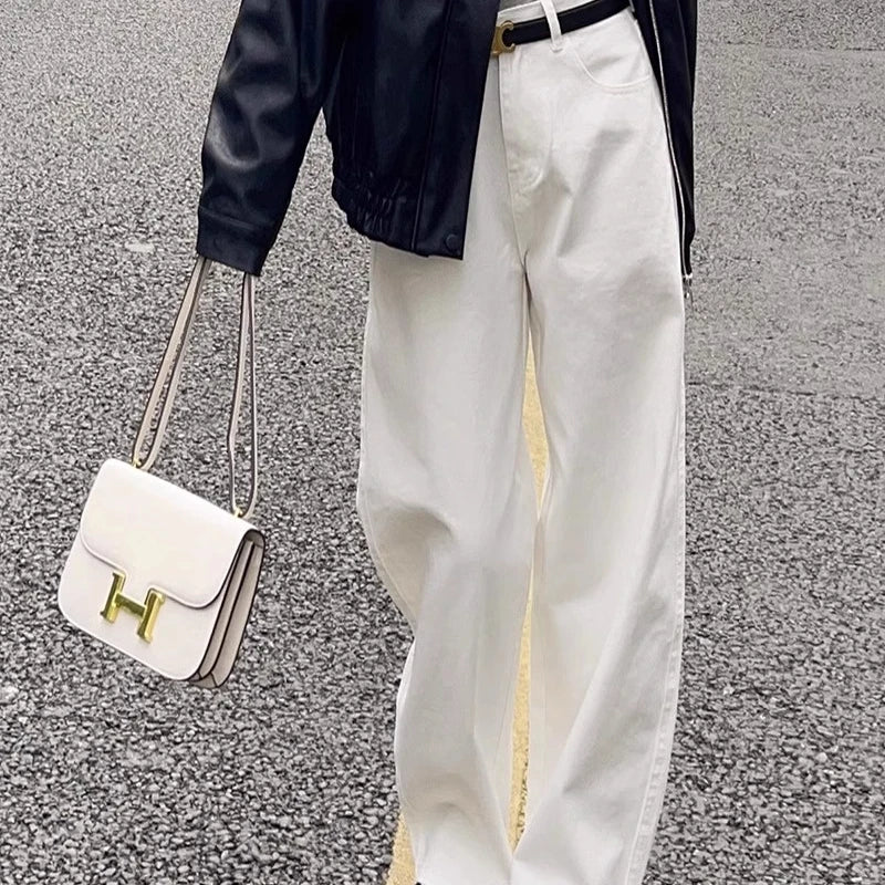 Loose White Wide Leg Jeans