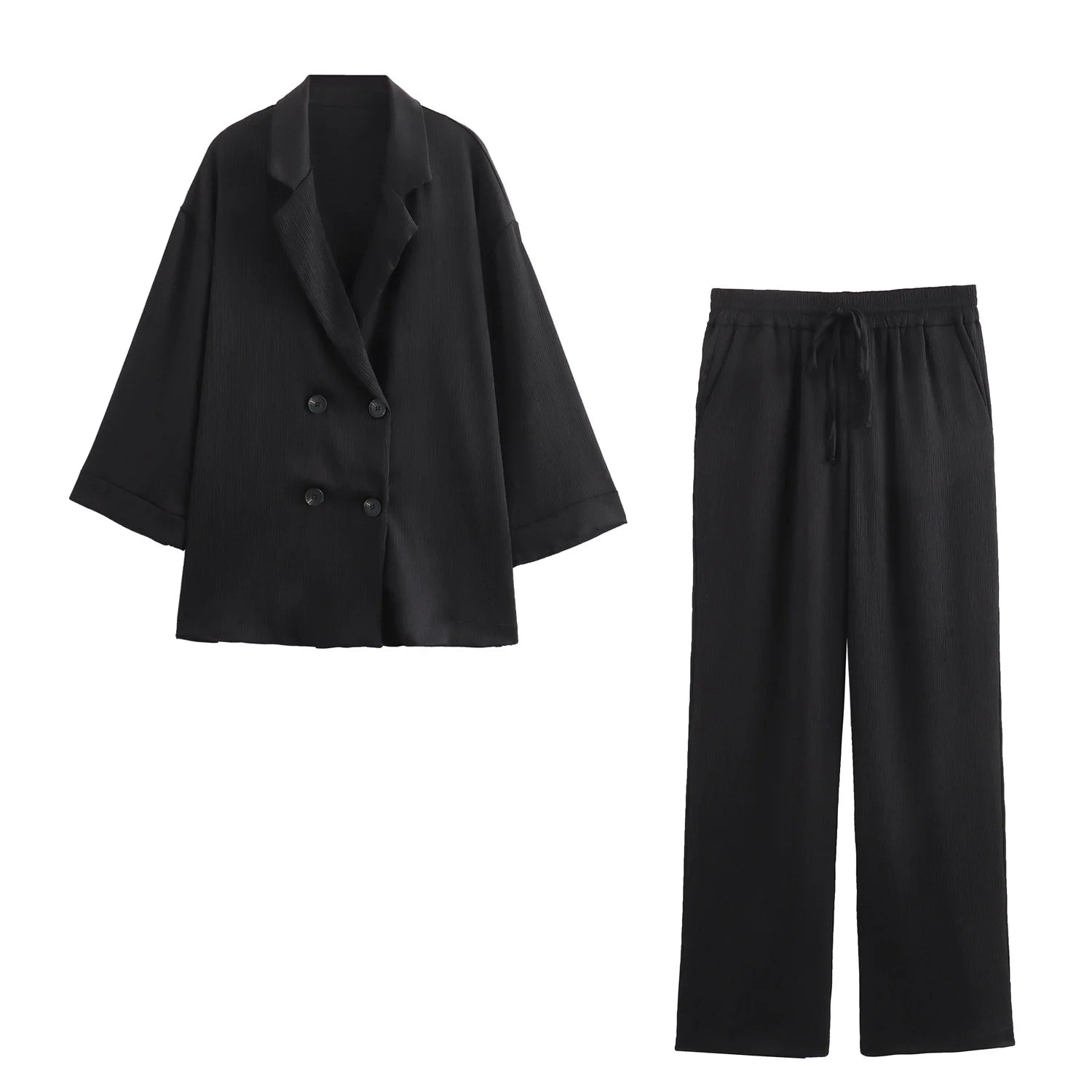 Women Casual Blazer Coat Pants Set