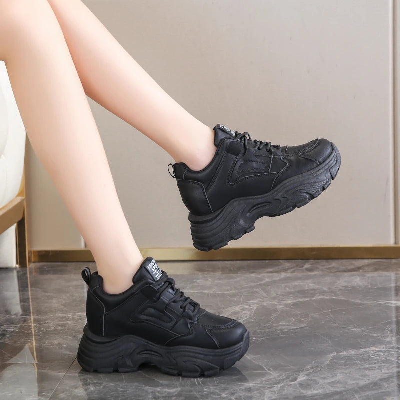 Women's Sneakers Lace-Up Thick Bottom Vulcanize Shoes