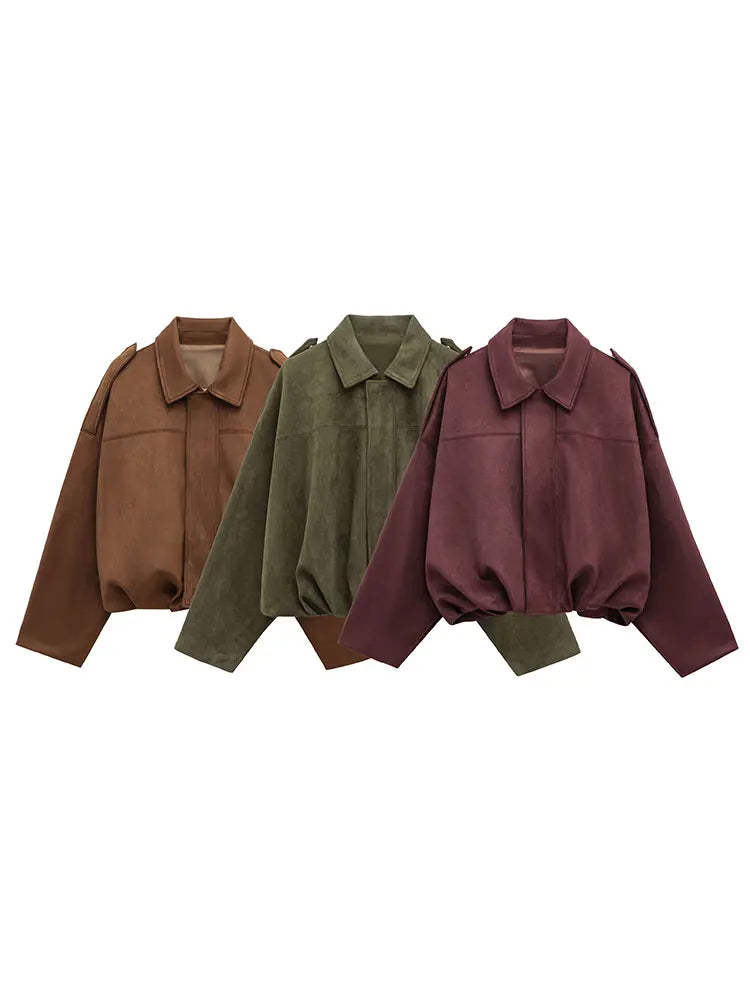Women Brown Green Jacket