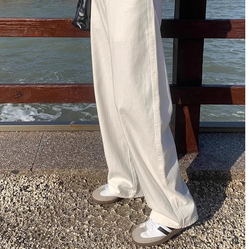 Loose White Wide Leg Jeans