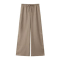 Solid Lace Up Shirts & Vintage Elastic Waist Trousers Casual Wear