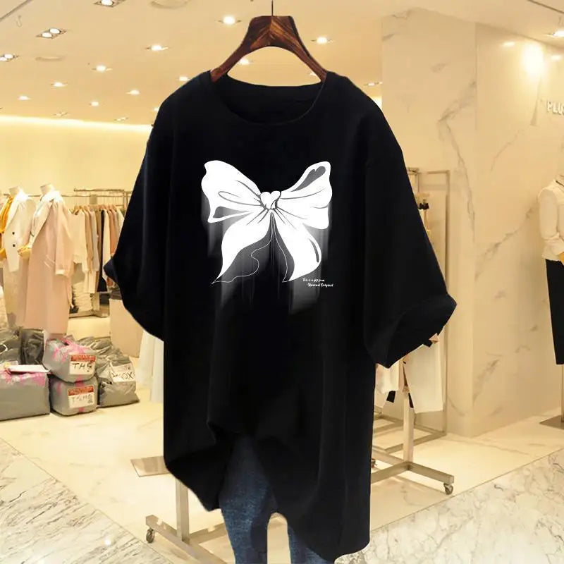 Cotton Loose Round Neck New European Oversized Fashion Tops