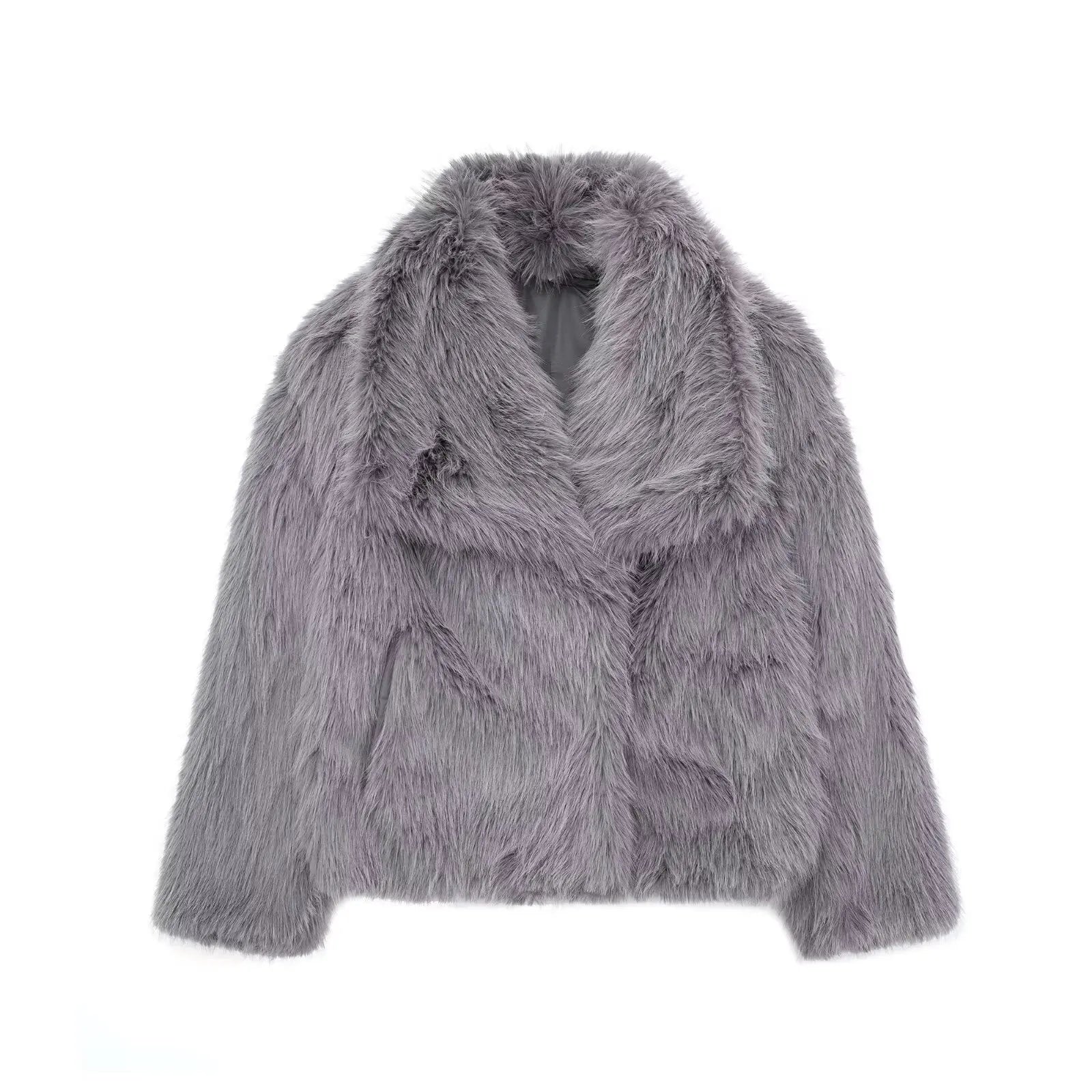 Women Fashion Cropped Fur Jacket Coat