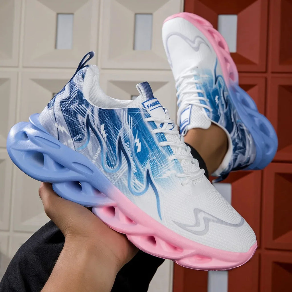 Couple Running Shoes Men Women Lightweight Mesh Breathable Comfortable Flat Soft Tennis Shoes