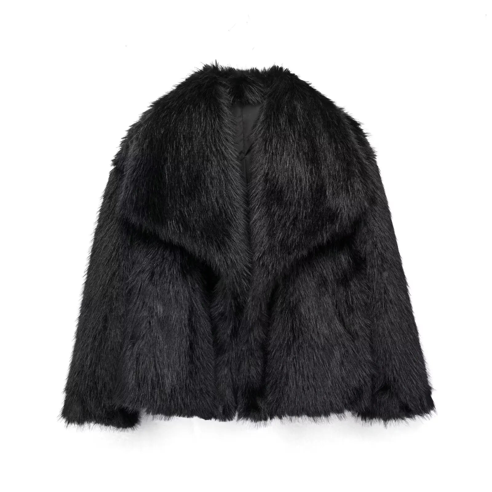 Women Fashion Cropped Fur Jacket Coat