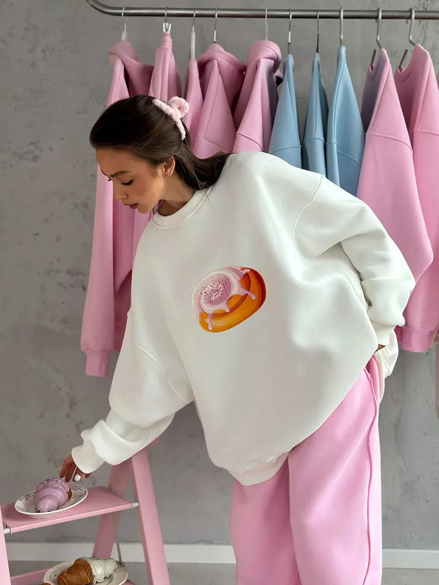 Long Sleeve O-neck Pullover Hoodie