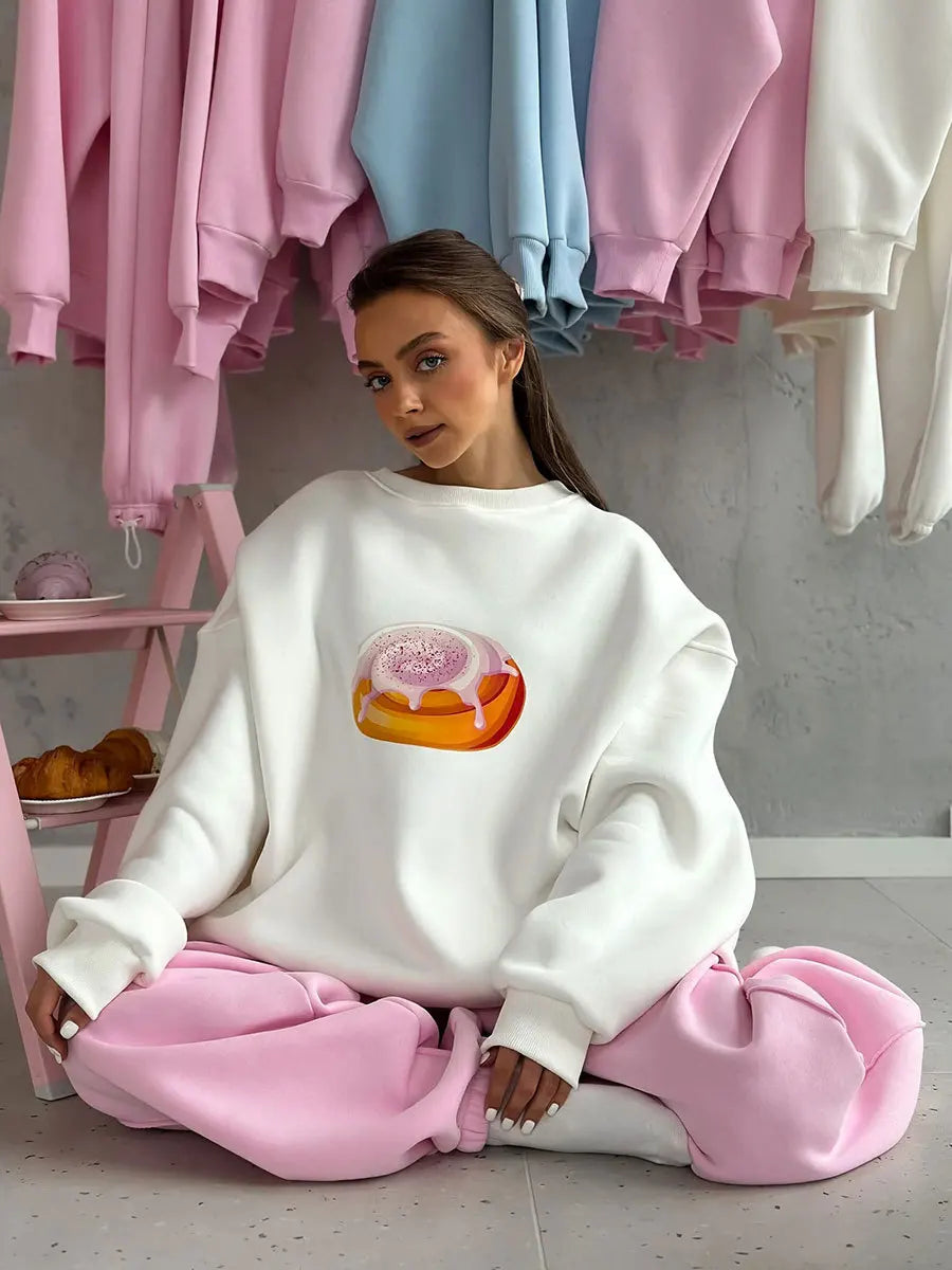 Long Sleeve O-neck Pullover Hoodie