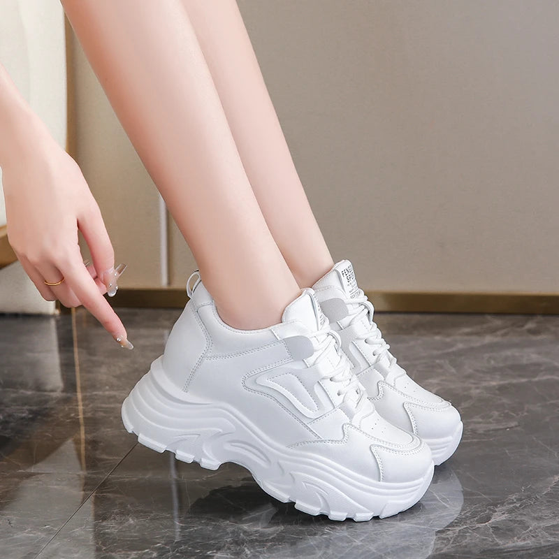 Women's Sneakers Lace-Up Thick Bottom Vulcanize Shoes