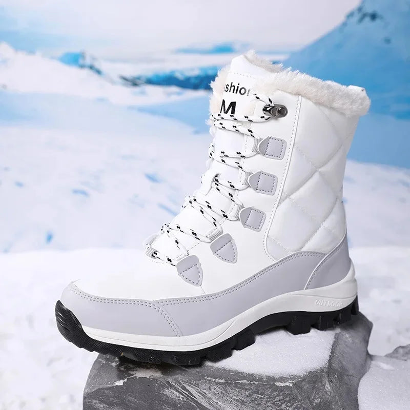 Winter Thickened Mid-Calf Fleece Lined Snow Boots