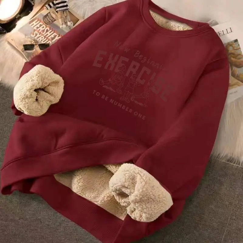 Warm Fleece Lined Pullover Sweater